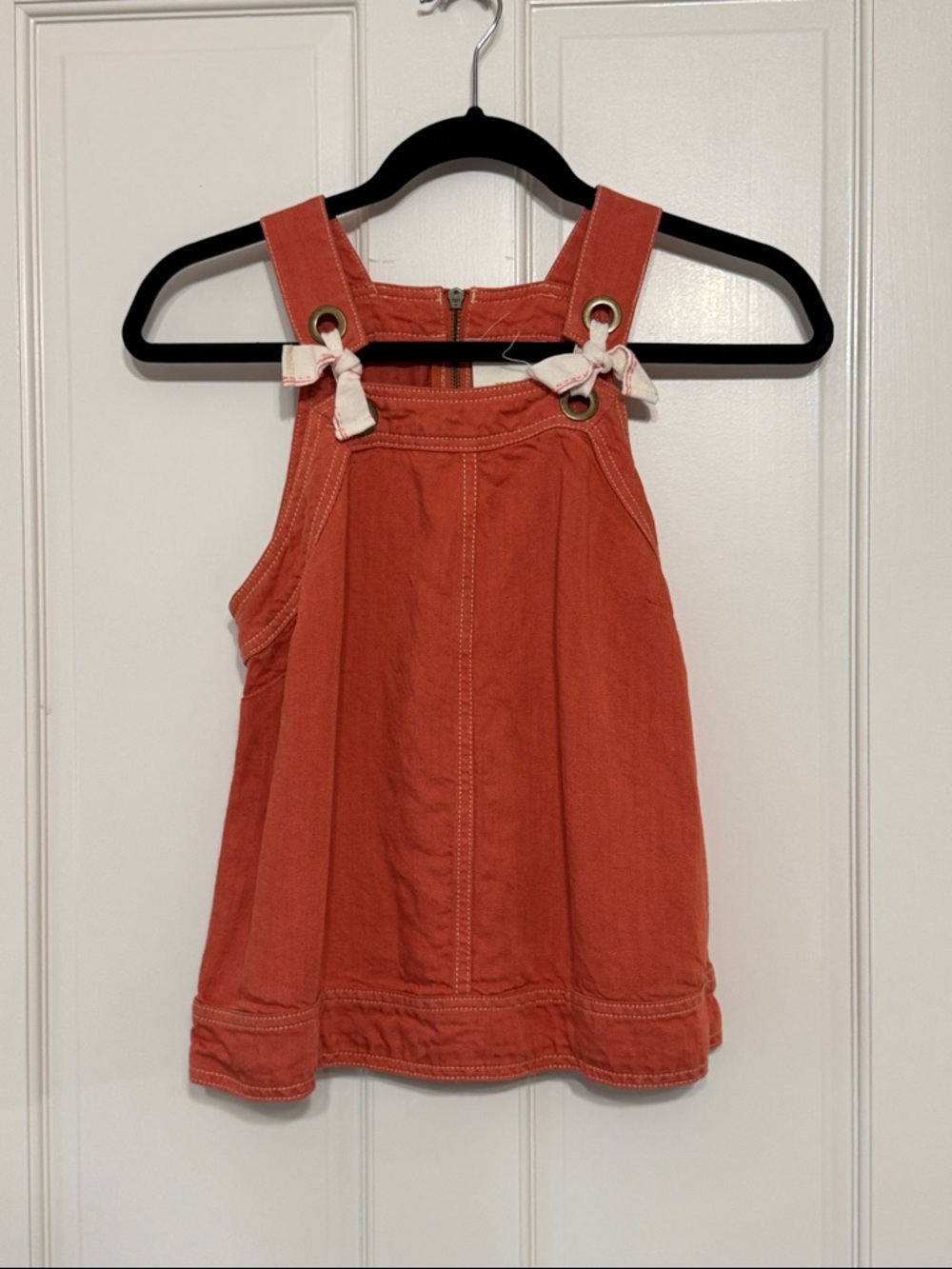 Maeve Coral Tie-Shoulder Crop Top